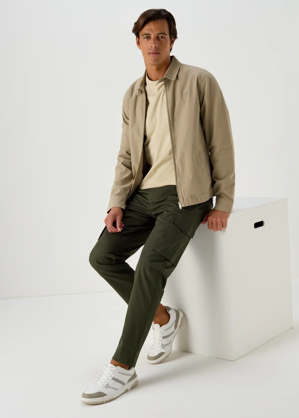 Khaki Smart Cargo Trousers - 30 Waist Regular Image 4