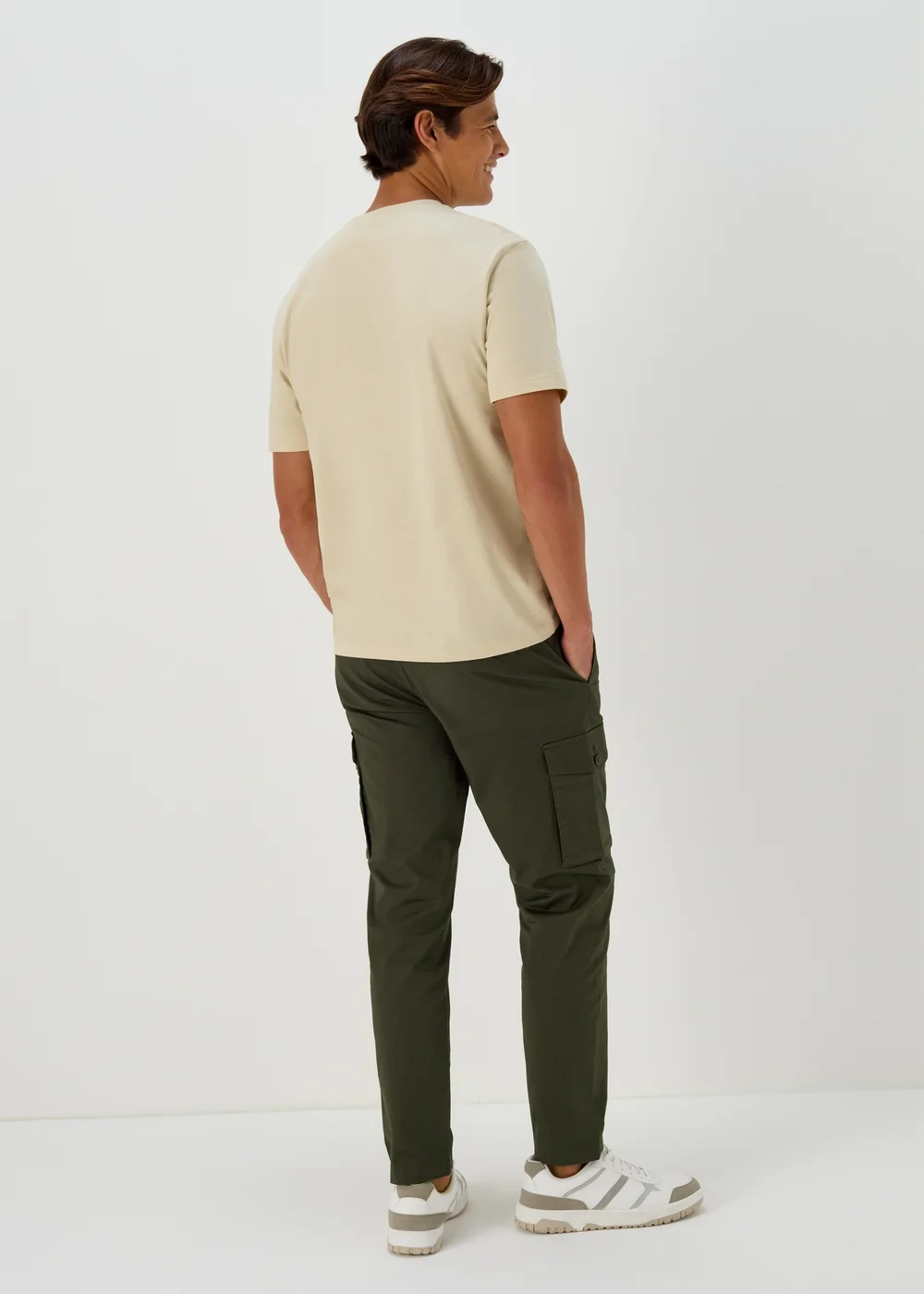 Khaki Smart Cargo Trousers - 30 Waist Regular Image 2