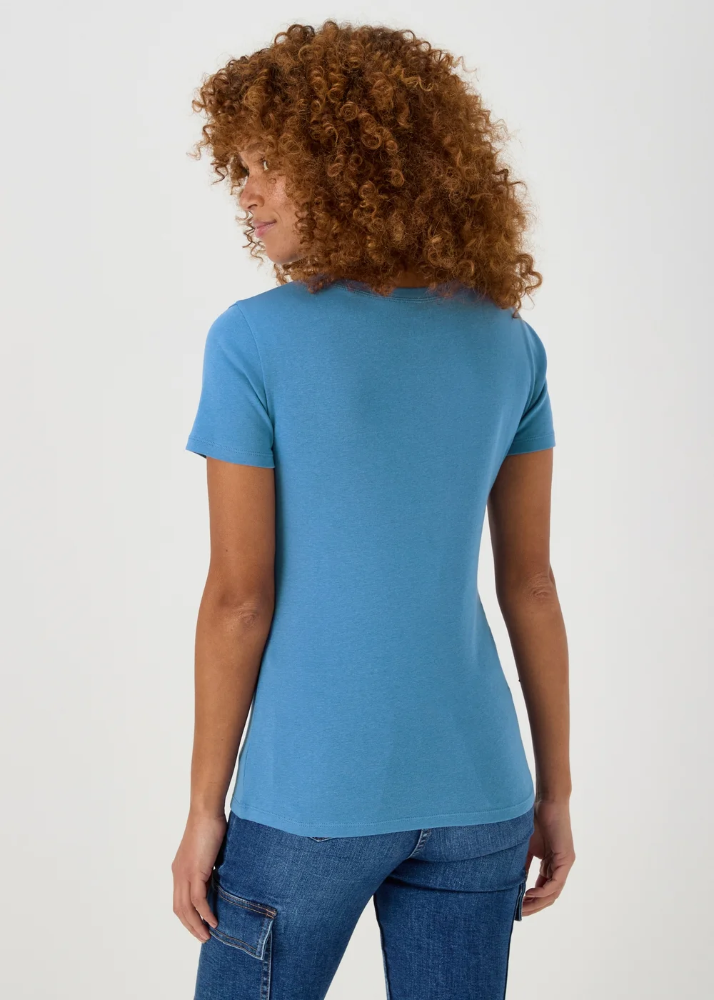 Blue Short Sleeve Fitted T-Shirt - 8 Image 2