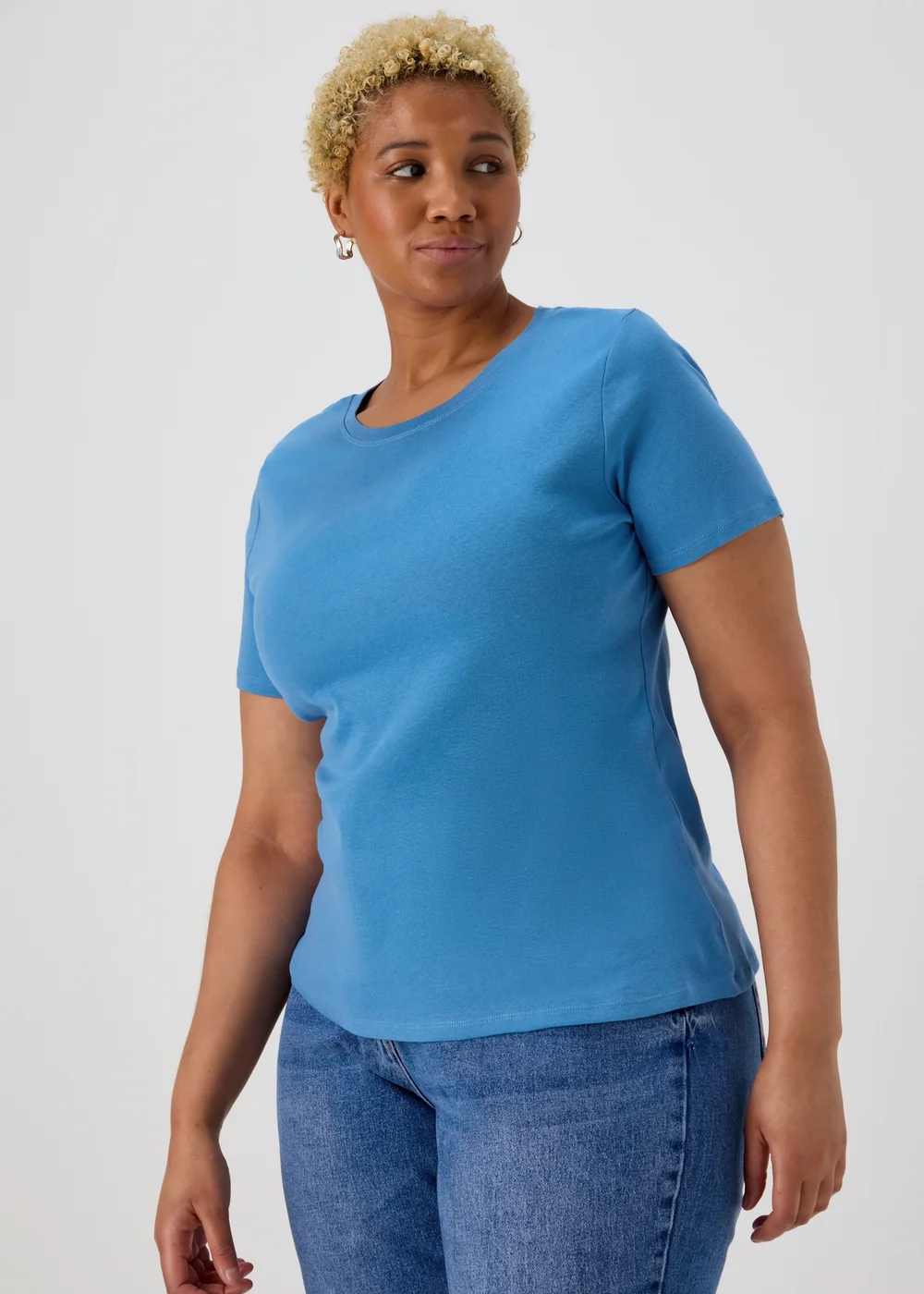 Blue Short Sleeve Fitted T-Shirt - 8 Image 1