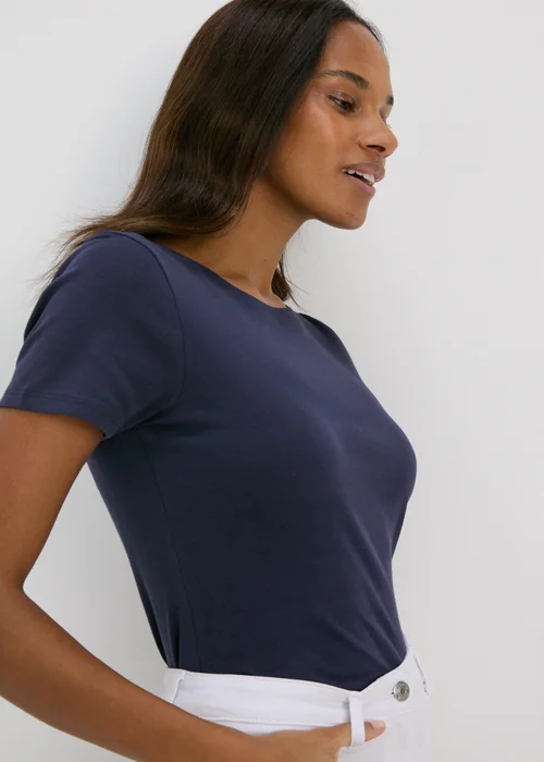 Navy Short Sleeve Fitted T-Shirt - 8 Image 3