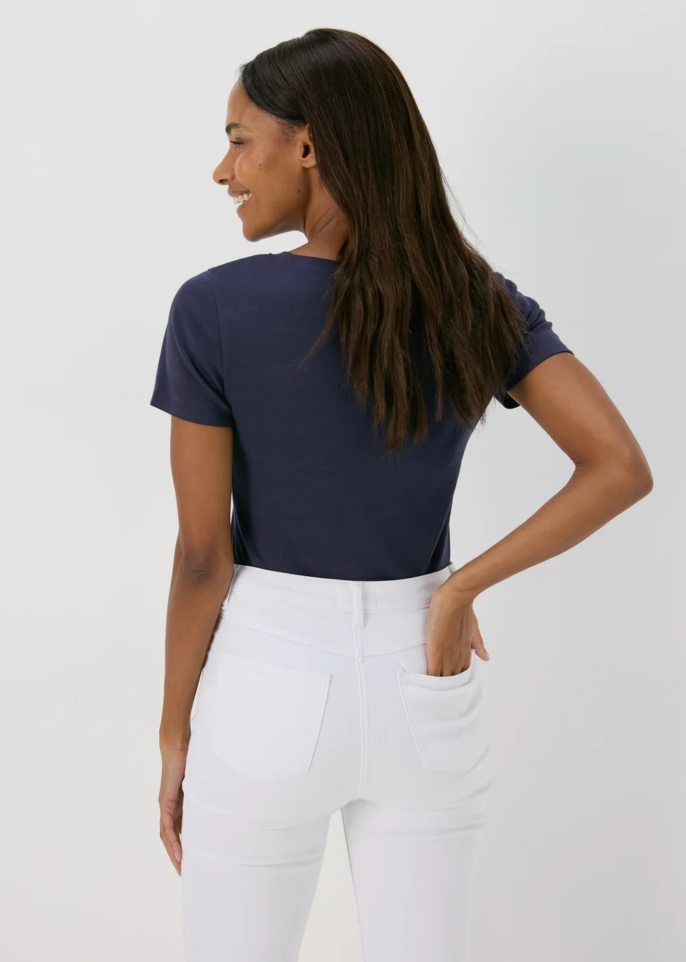 Navy Short Sleeve Fitted T-Shirt - 8 Image 2