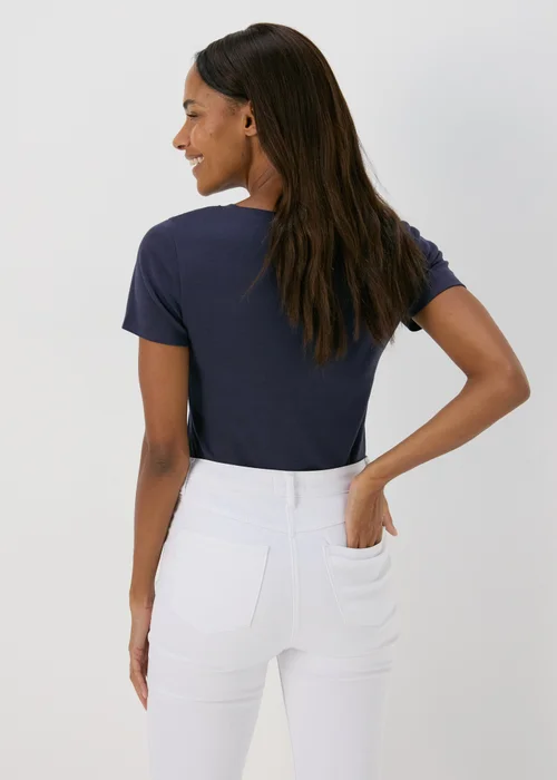 Navy Short Sleeve Fitted T-Shirt - 8 Image 2