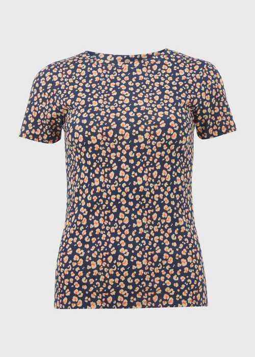 Navy Leopard Print Perfect T-Shirt - 8 Image 5