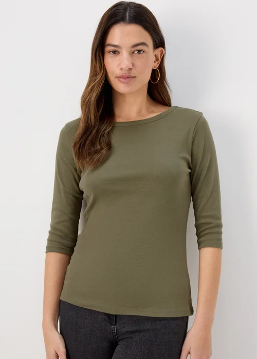 Khaki 3/4 Sleeve T-Shirt - 8 Image 1