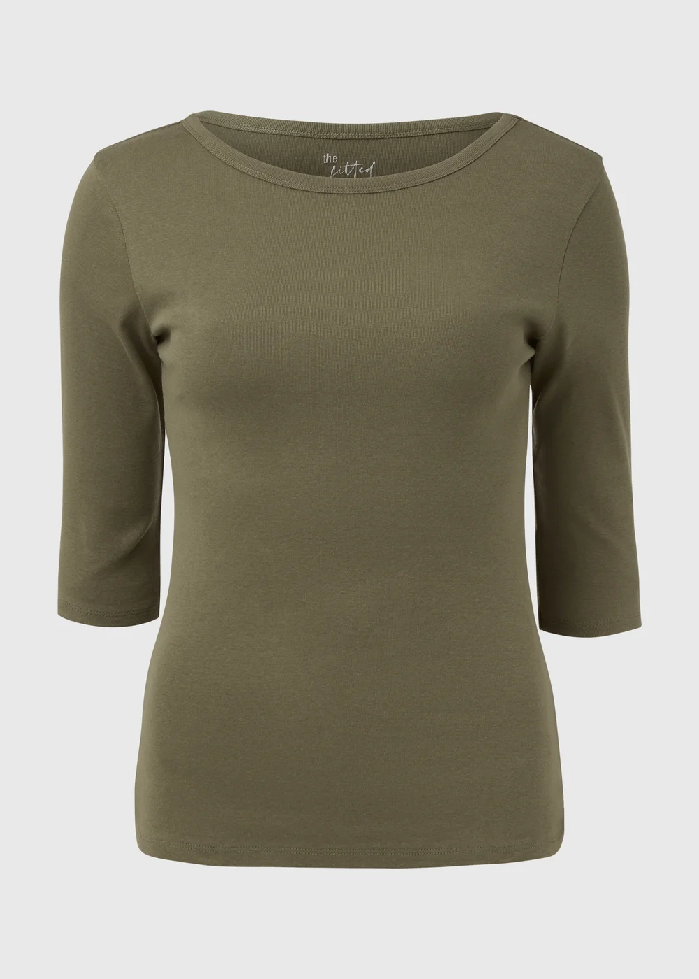 Khaki 3/4 Sleeve T-Shirt - 8 Image 5
