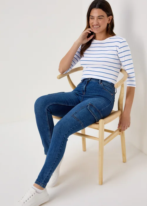 Blue Stripe 3/4 Sleeve T-Shirt - 8 Image 4