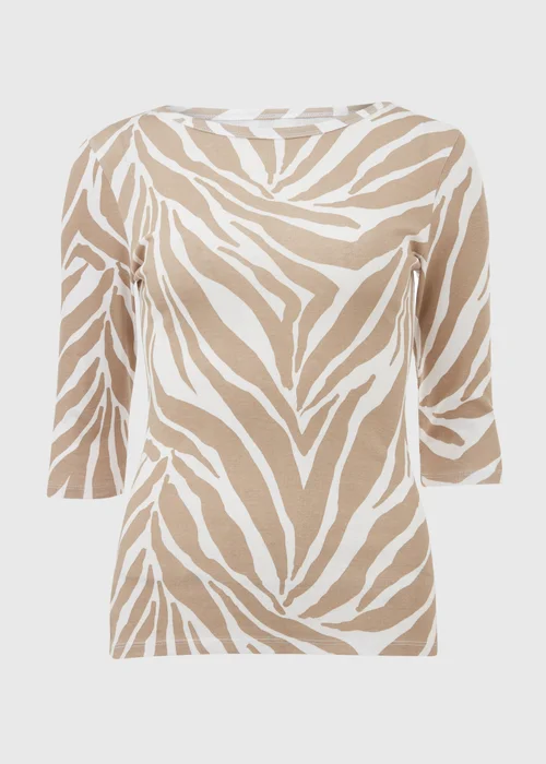 Beige Zebra 3/4 Sleeve T-Shirt - 8 Image 5