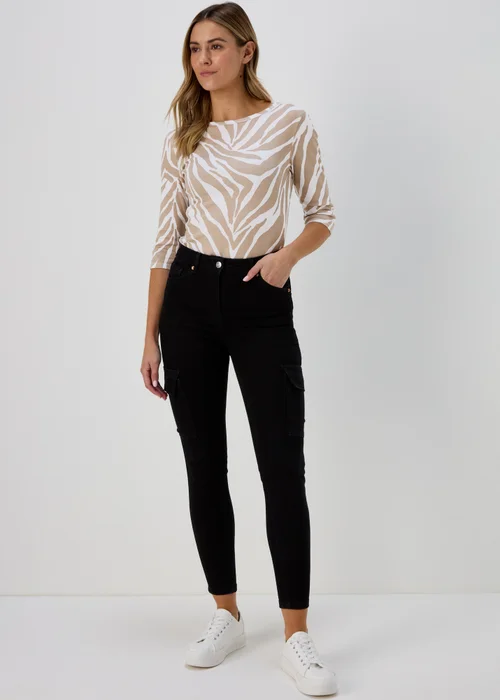 Beige Zebra 3/4 Sleeve T-Shirt - 8 Image 1