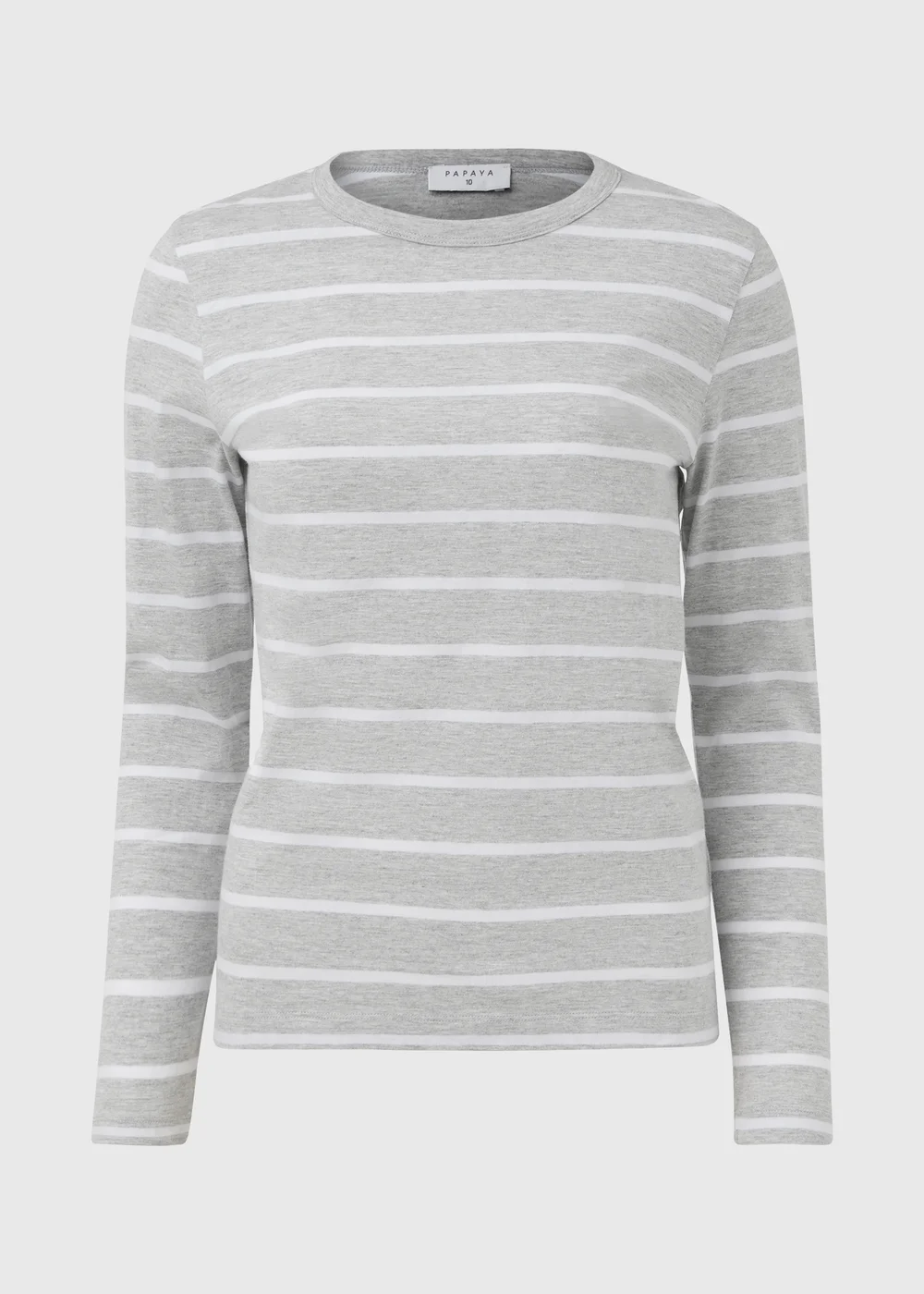Grey & White Stripe Long Sleeve T-Shirt - Size 8 Image 5