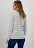 Grey & White Stripe Long Sleeve T-Shirt - Size 8 Image 2