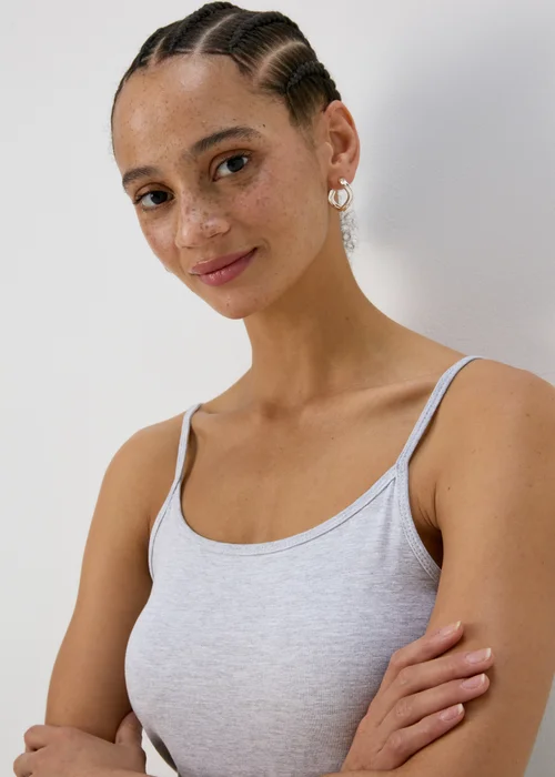 Grey Marl Essential Cami Top - 8 Image 3