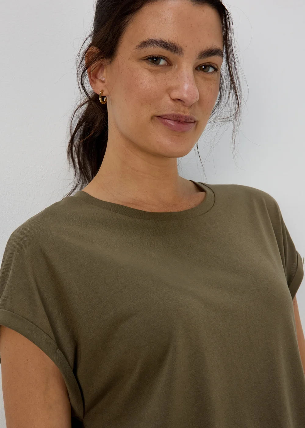 Khaki Longline T-Shirt - S Image 3