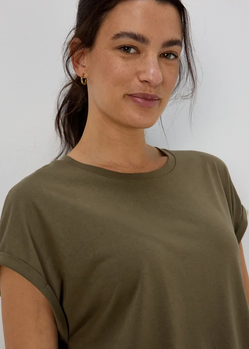 Khaki Longline T-Shirt - S Image 3