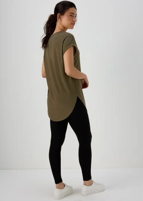 Khaki Longline T-Shirt - S Image 2