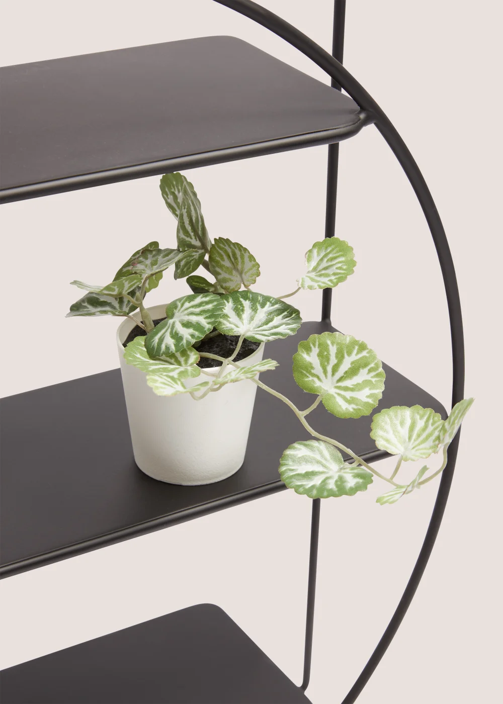Black Metal Round Shelf (44x44x10cm) Image 2