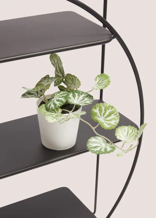Black Metal Round Shelf (44x44x10cm) Image 2