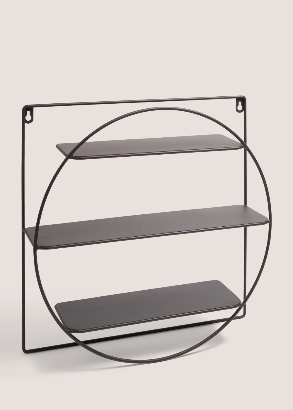 Black Metal Round Shelf (44x44x10cm) Image 1