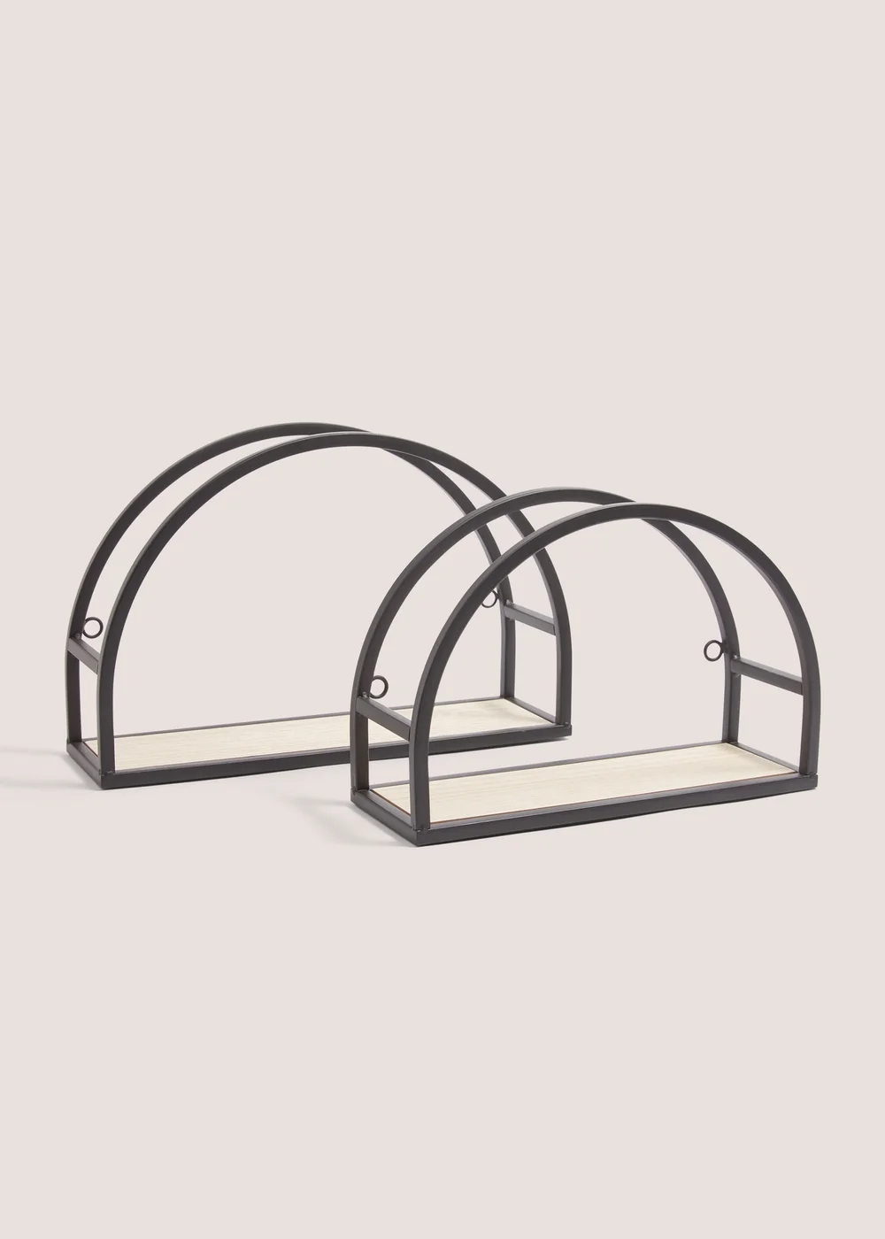 2 Rounded Metal Shelves (30cm x 30cm x 21.5cm) Image 1