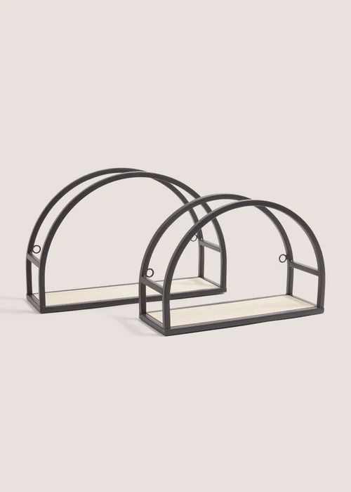 2 Rounded Metal Shelves (30cm x 30cm x 21.5cm) Image 1
