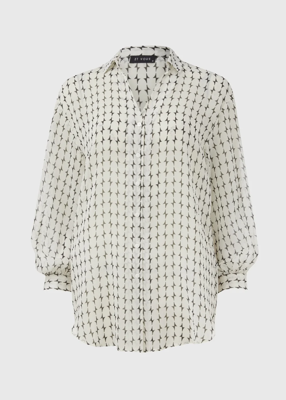 Et Vous Black Print Yoryu Blouse - 8 Image 9