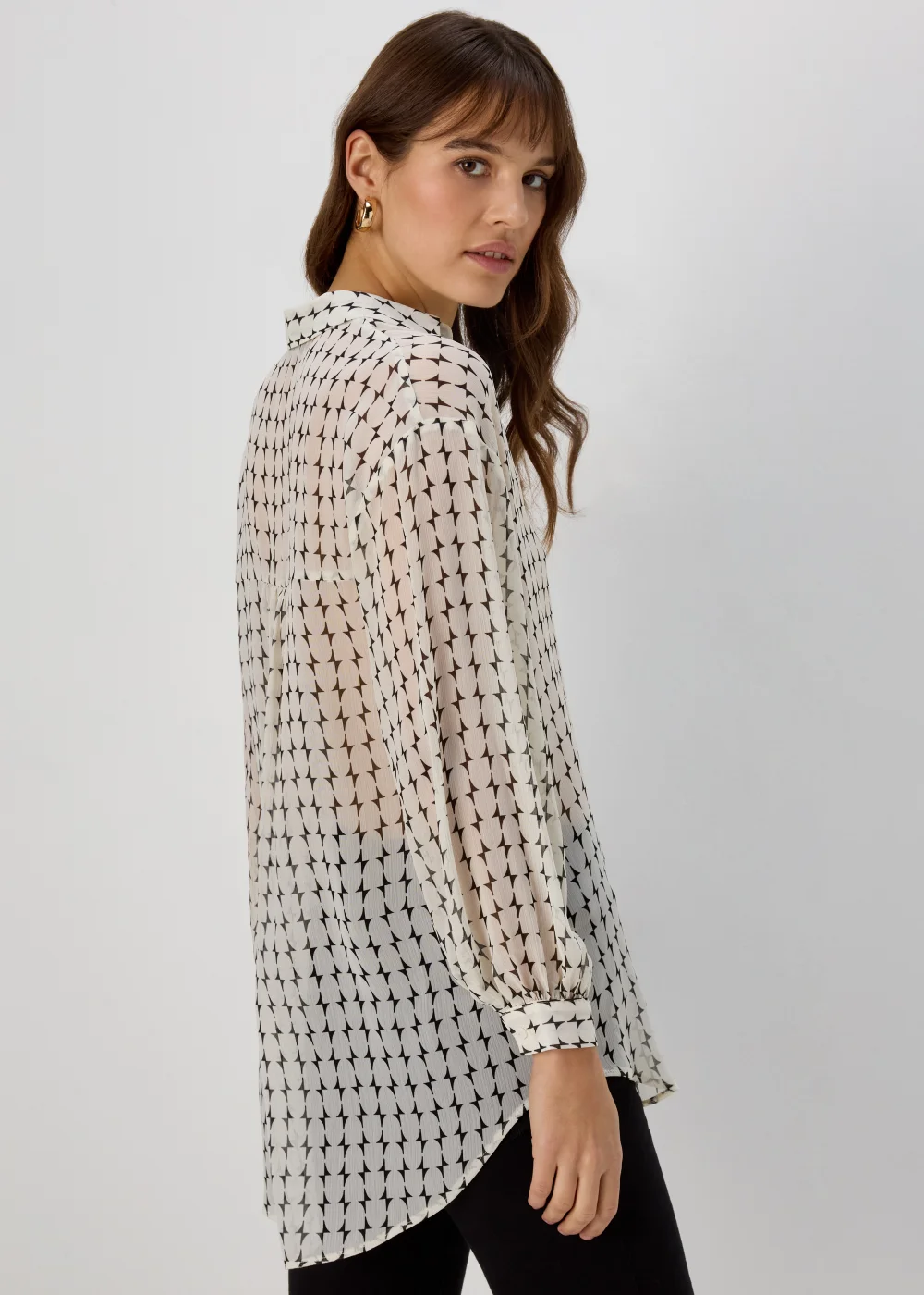 Et Vous Black Print Yoryu Blouse - 8 Image 4