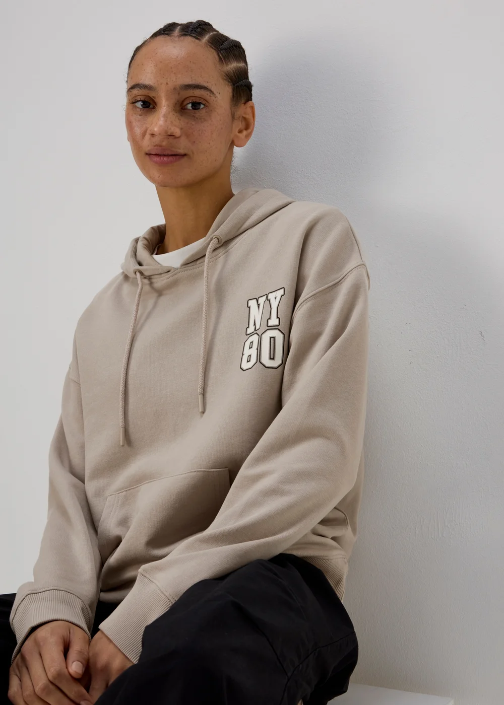 Black Printed NYC Hoodie - S Image 1