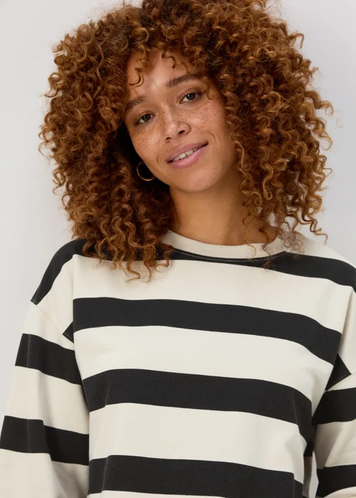 Black & Cream Stripe Sweatshirt - S Image 3