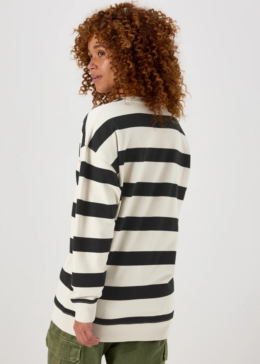 Black & Cream Stripe Sweatshirt - S Image 2