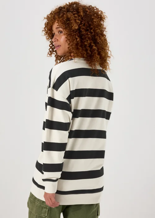 Black & Cream Stripe Sweatshirt - S Image 2