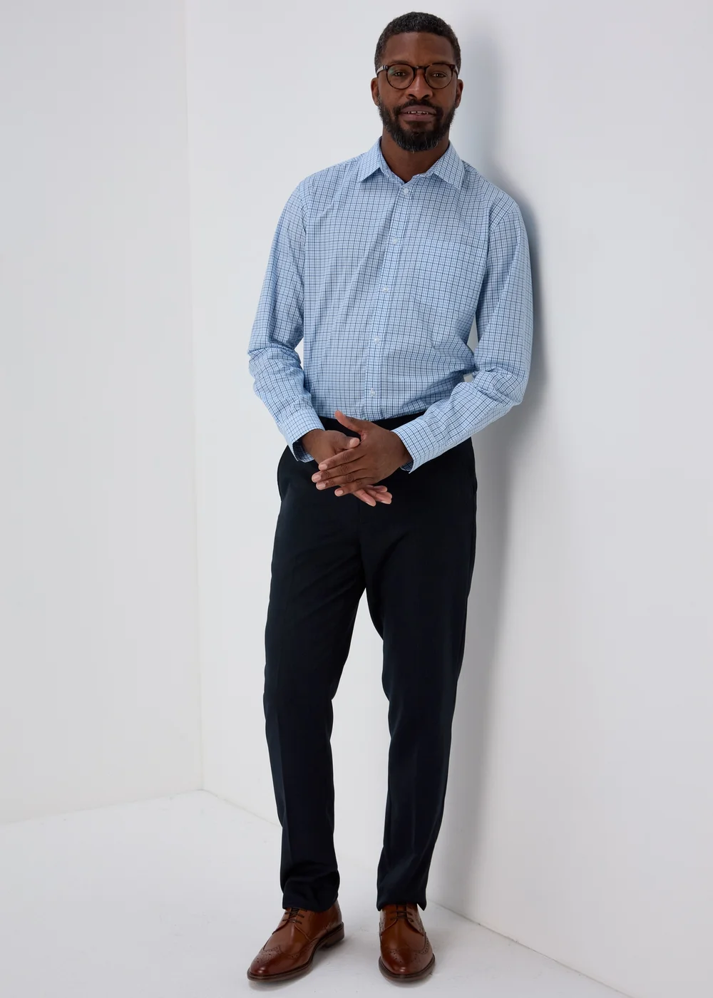 3 Pack Blue Easy Care Formal Shirts - 15.5 Collar Image 5