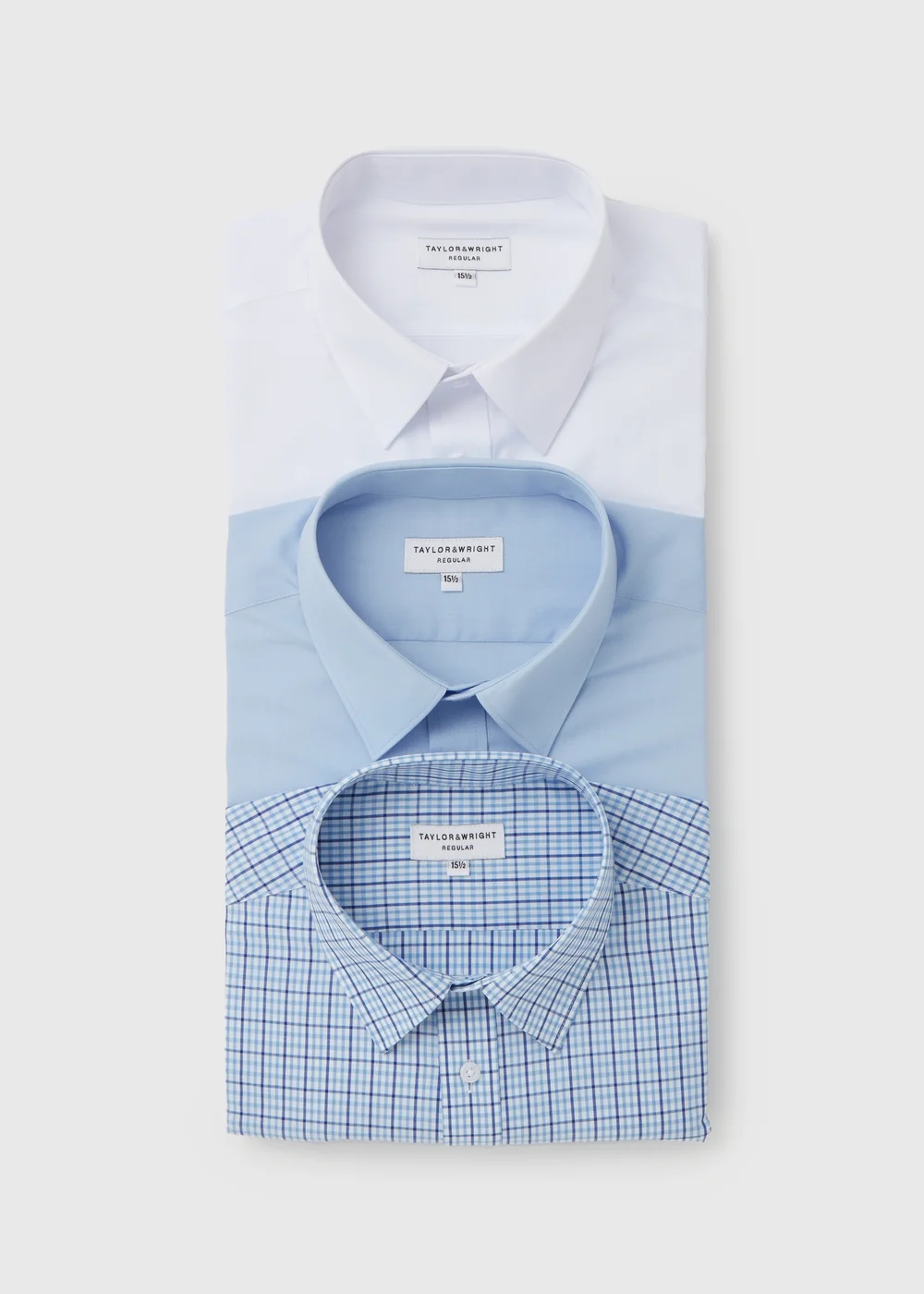 3 Pack Blue Easy Care Formal Shirts - 15.5 Collar Image 1