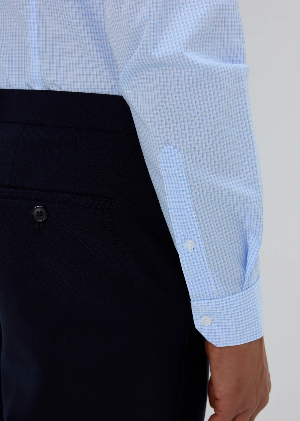 Taylor & Wright Blue Mini Check Slim Fit Shirt & Tie - 15.5 Collar Image 5