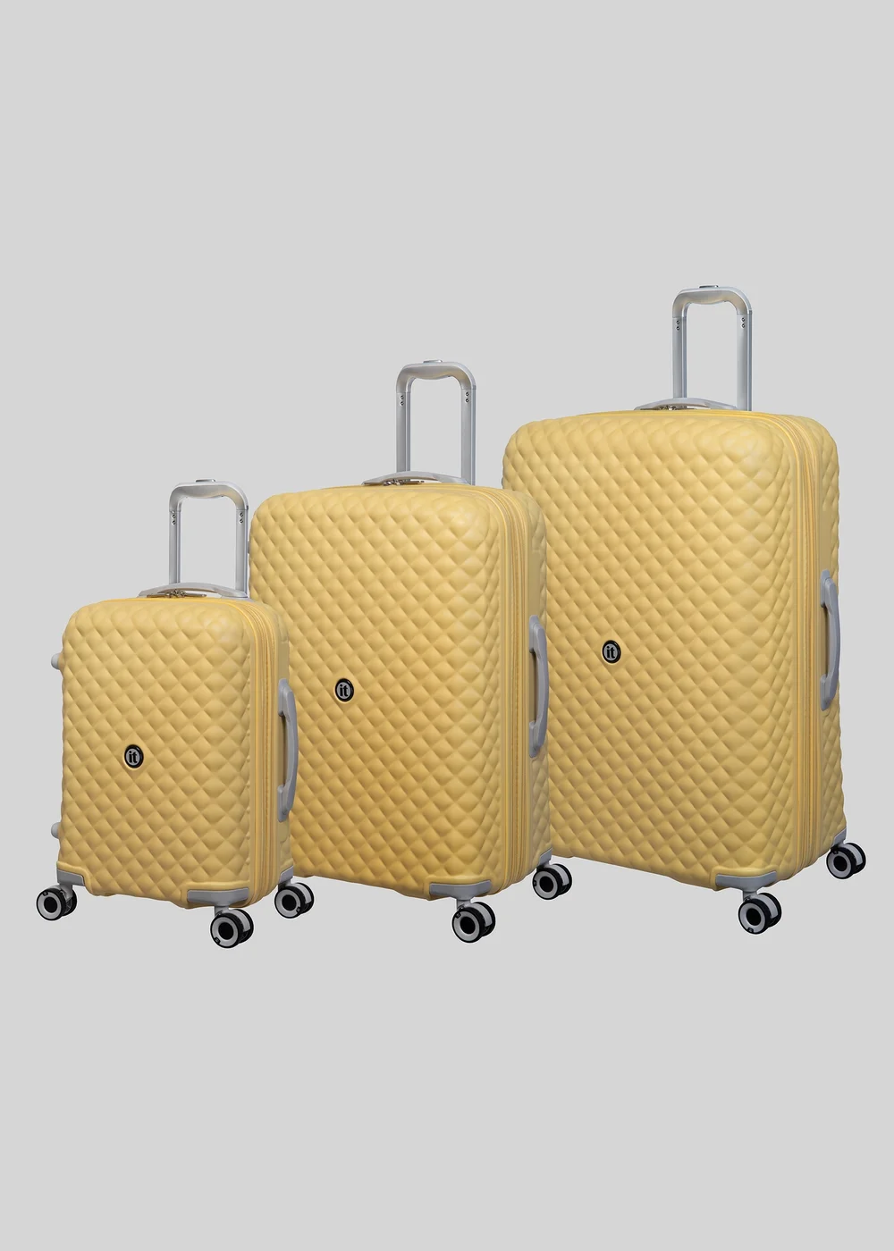 IT Luggage Yellow Quilted Suitcase - Cabin Image 1