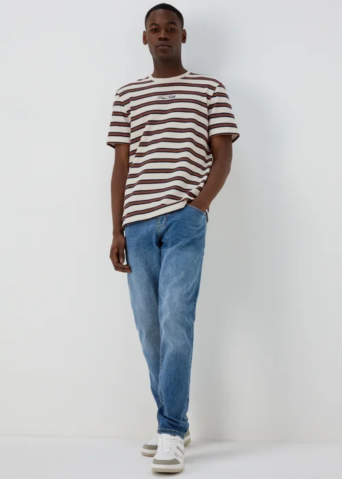 Stone Textured Embroidered T-Shirt - S Image 4