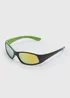 Kids Black Sports Wrap Sunglasses (3+yrs) - One Size Image 1