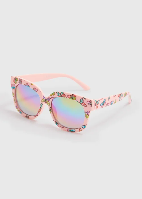 Girls Multicolour Butterfly Wide Eye Sunglasses - One Size Image 1