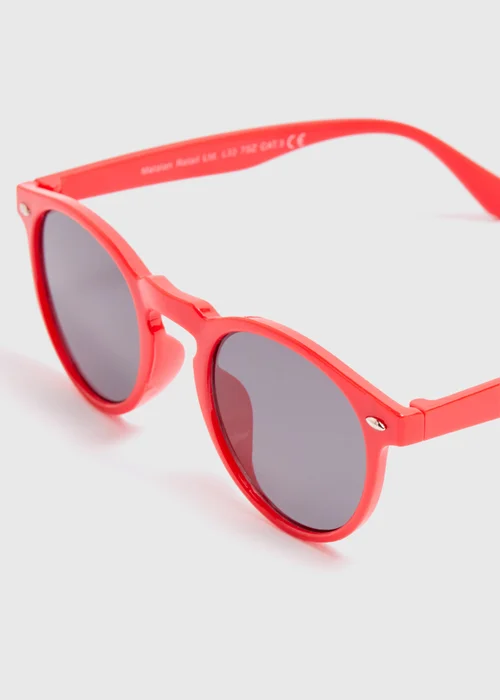 Kids Red Round Sunglasses - One Size Image 2