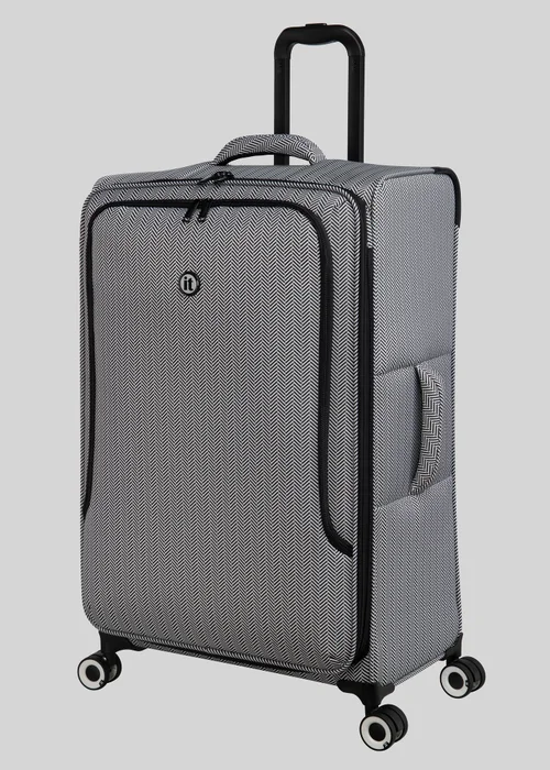 IT Luggage Black & White Trulite Herringbone Suitcase - Cabin Image 3