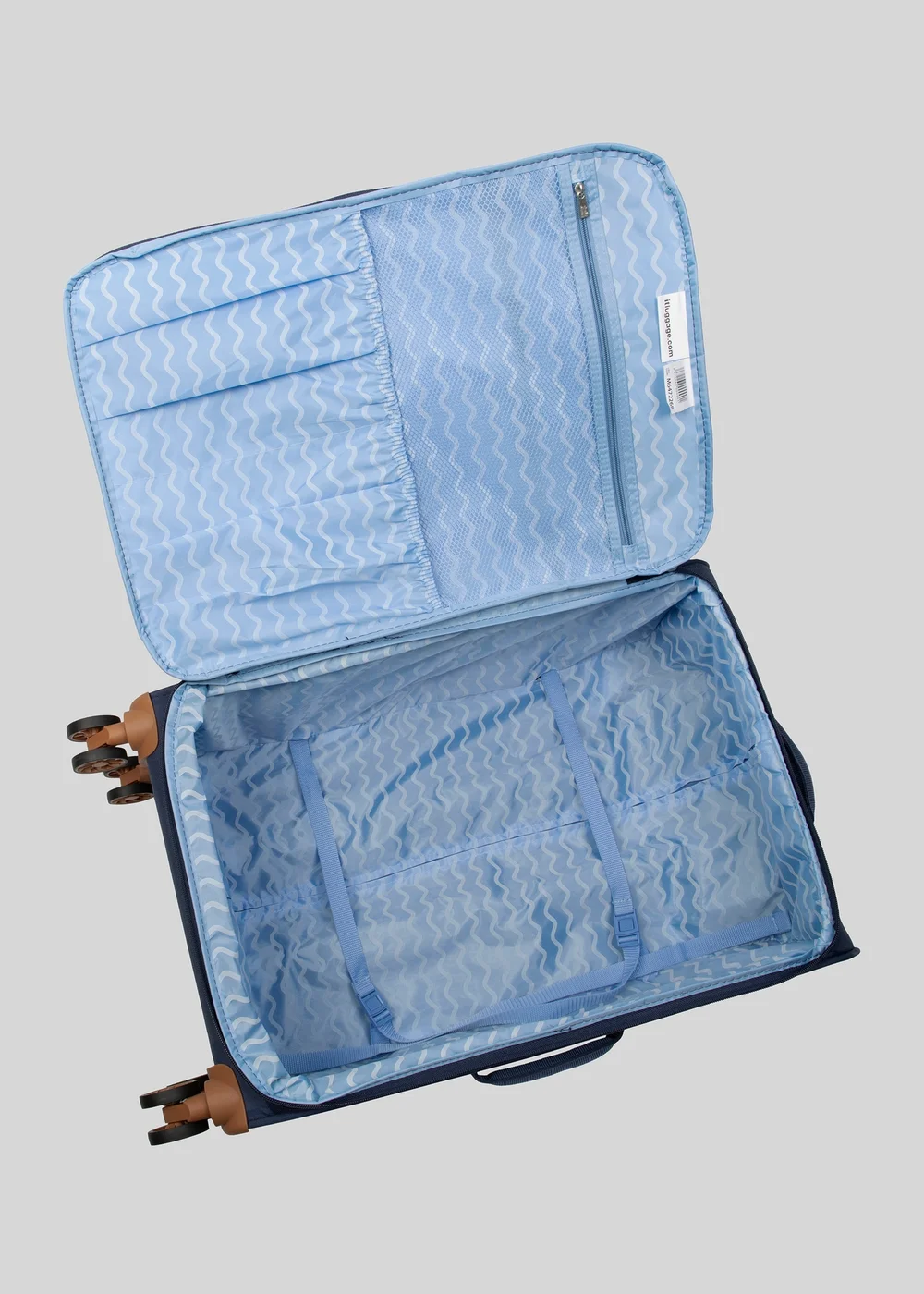 IT Luggage Navy Stripe Trulite Suitcase - Cabin Image 2