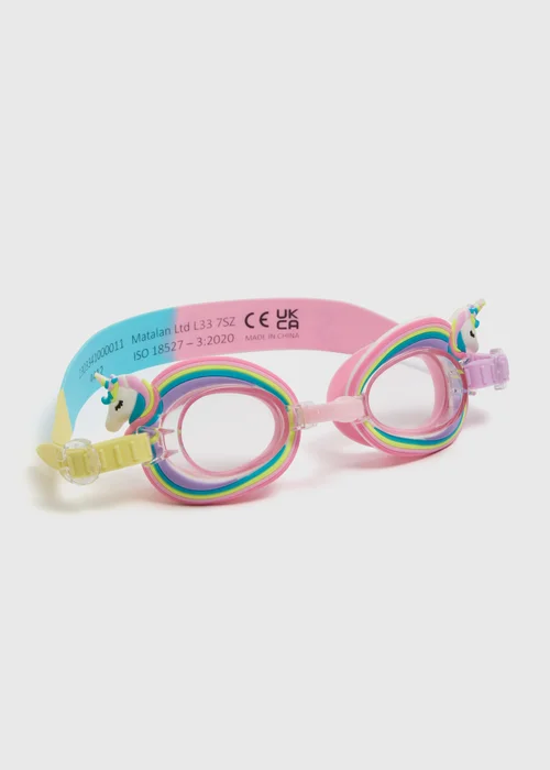Girls Pink Unicorn Swimming Goggles (3+yrs) - One Size Image 1