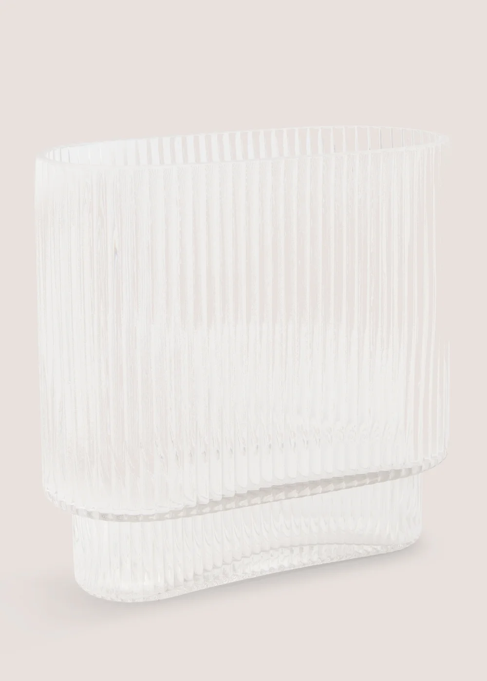 Rectangle Ribbed Glass Vase Image 1