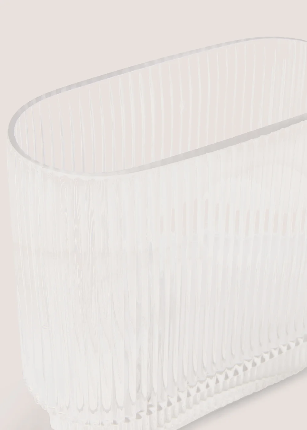 Rectangle Ribbed Glass Vase Image 2