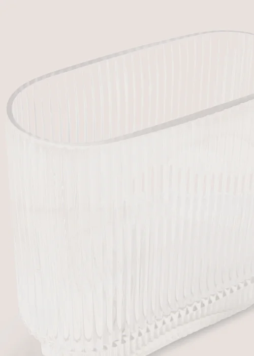 Rectangle Ribbed Glass Vase Image 2