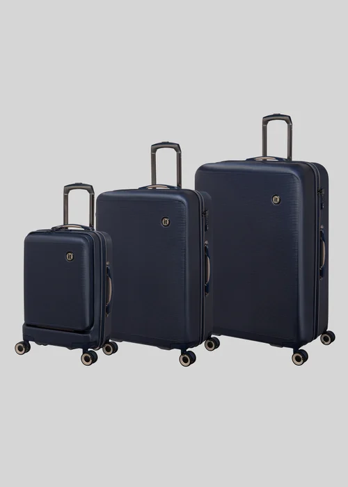 IT Luggage Navy Hard Shell Suitcase - Cabin Image 1