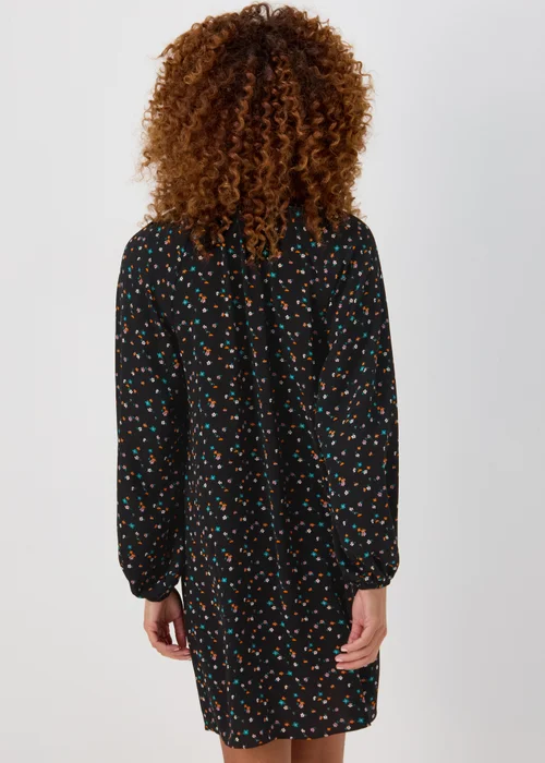 Multicoloured Floral Print Shirred Bubble Mini Dress - 8 Image 2
