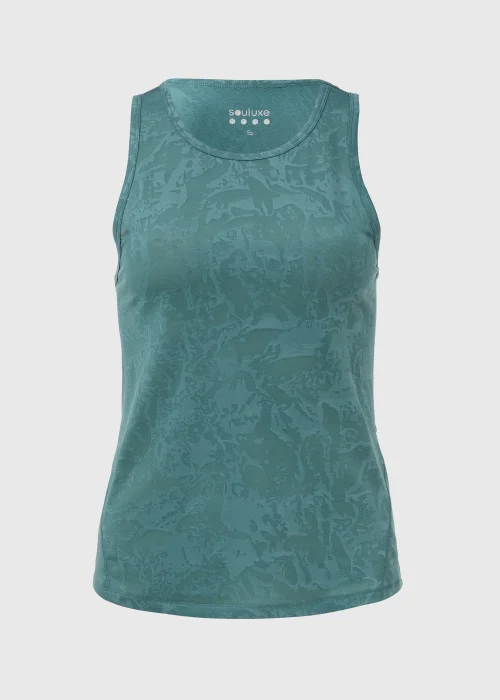 Souluxe Teal Jacquard Vest - Small Image 5