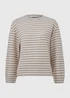 Papaya Petite Beige Stripe Top - XS Image 1