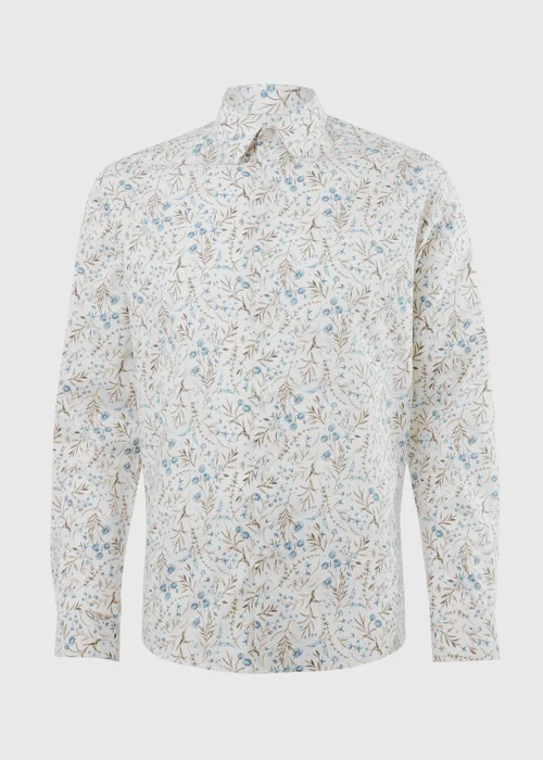 Taylor & Wright White Floral Print Long Sleeve Shirt - Small Image 5