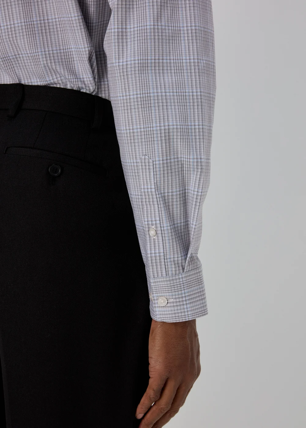 Taylor & Wright Grey & Blue Regular Fit Shirt - Small Image 3